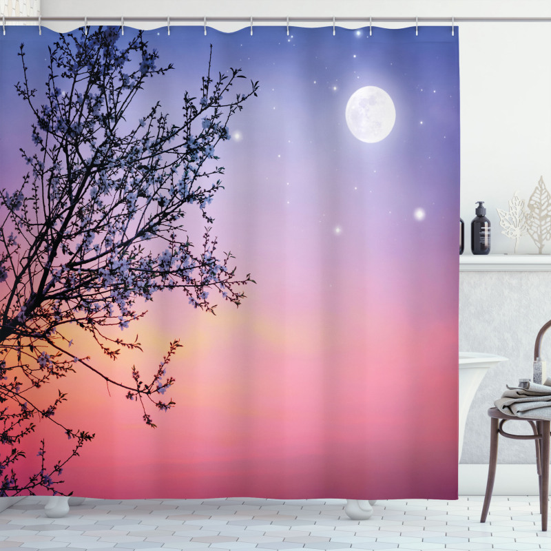 Dreamy Sky Spring Tree Shower Curtain