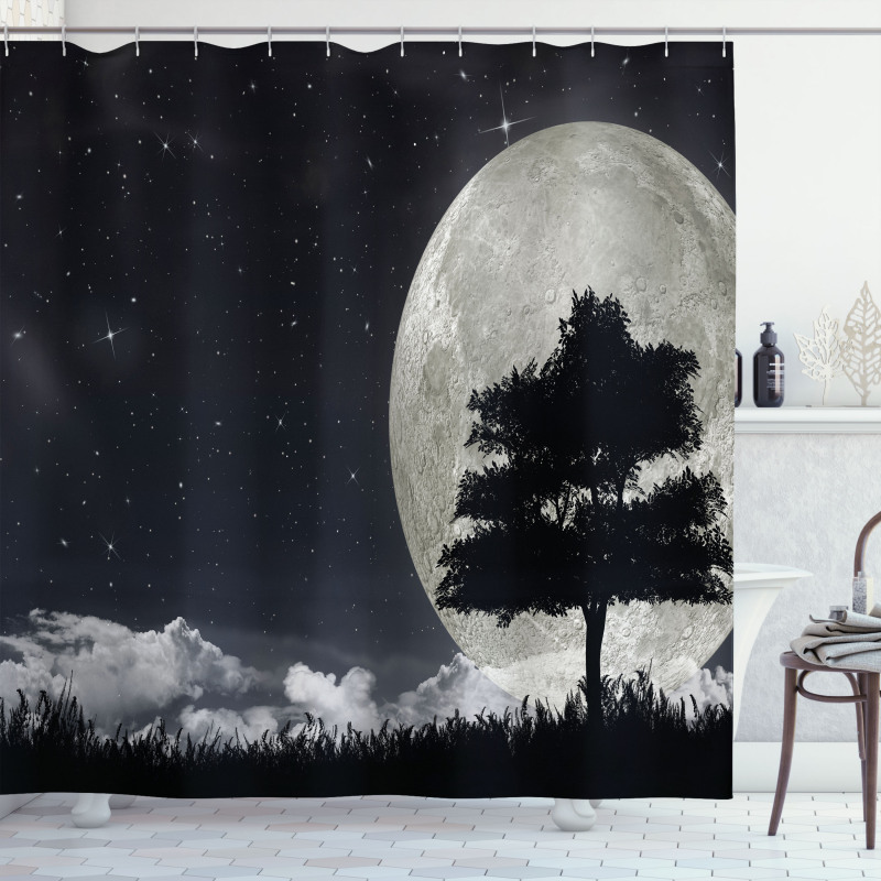 Giant Moon Tree Shower Curtain
