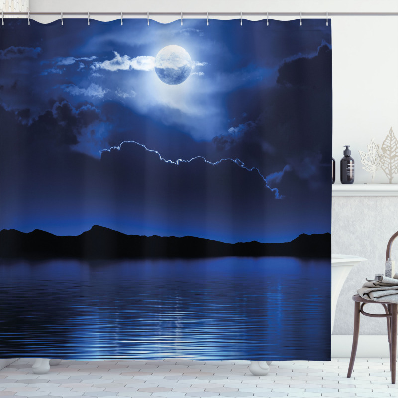 Fantasy Moon Calm Water Shower Curtain