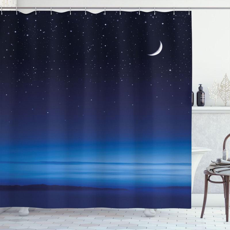 Moon Stars Santa Barbara Shower Curtain