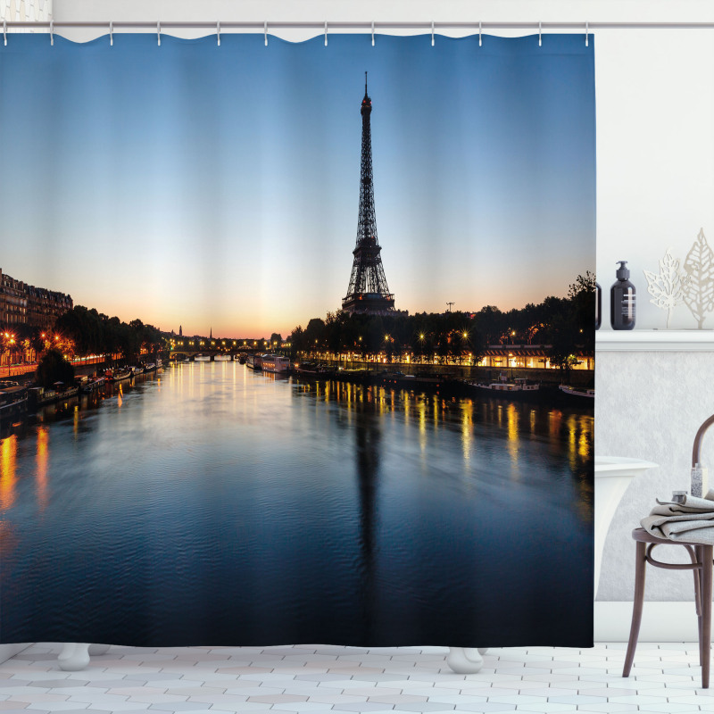 Eiffel Tower at Twilight Shower Curtain