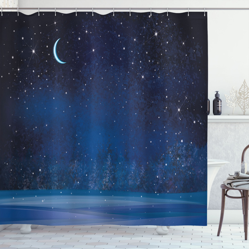 Snowy Winter Wonderland Shower Curtain