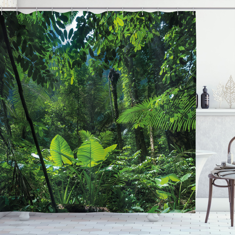 Green Untouched Nature Shower Curtain