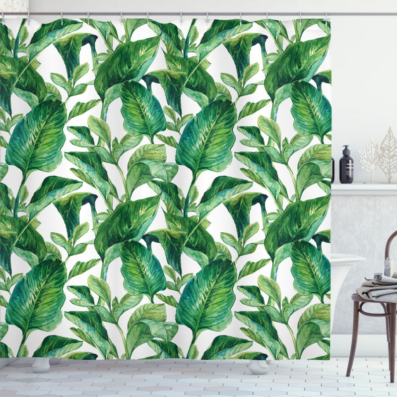 Equatorial Leaves Shower Curtain