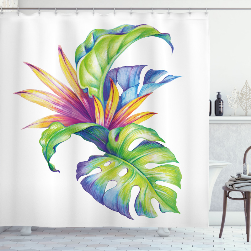 Abstract Colored Leaves Shower Curtain