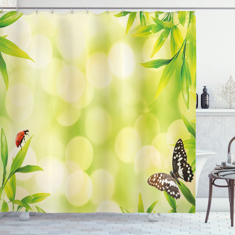 Animals on Bamboo Shower Curtain