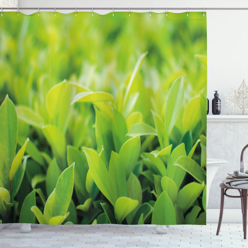 Lush Green Leaves Shower Curtain