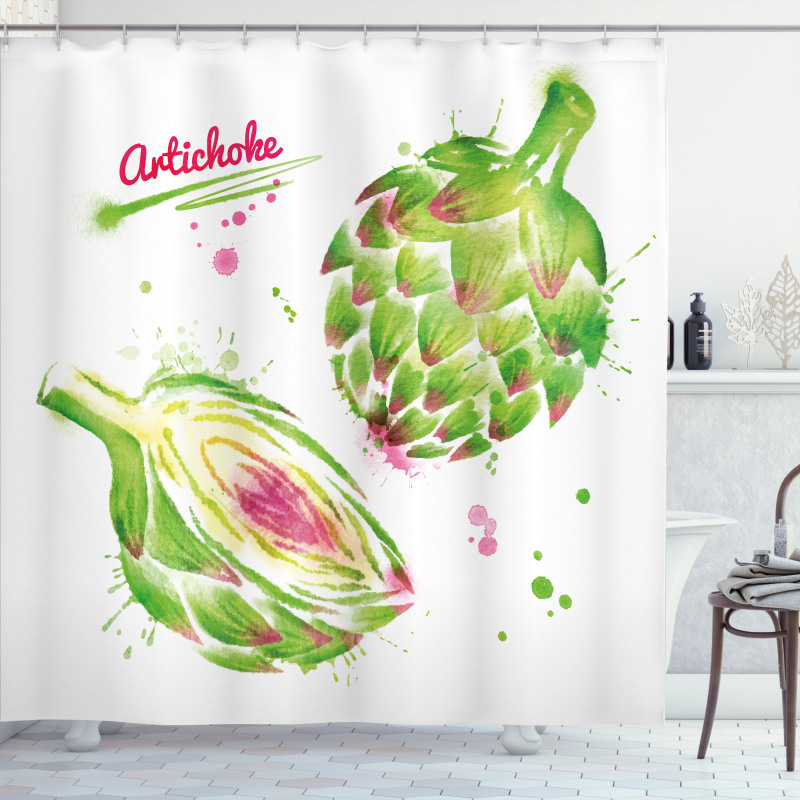 Watercolor Super Food Shower Curtain