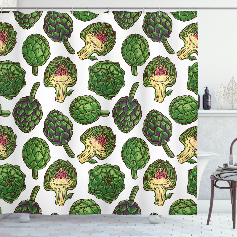Healthy Foods Natural Shower Curtain