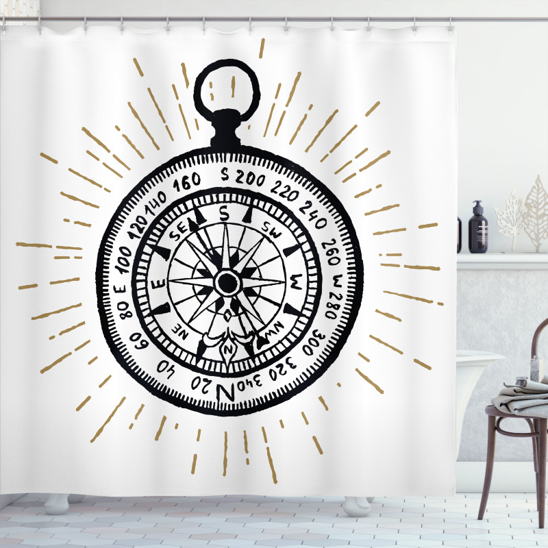 Vintage Sea Navigation Shower Curtain