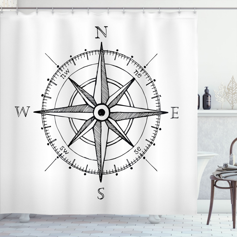 Windrose Directions Shower Curtain