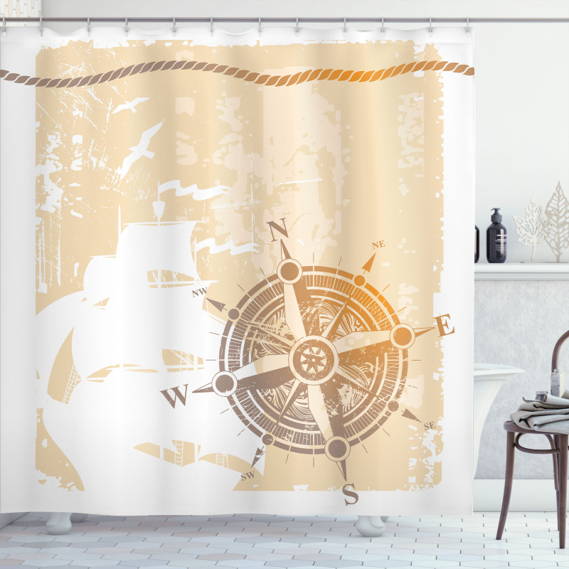 Nautical Ship Rope Cool Shower Curtain
