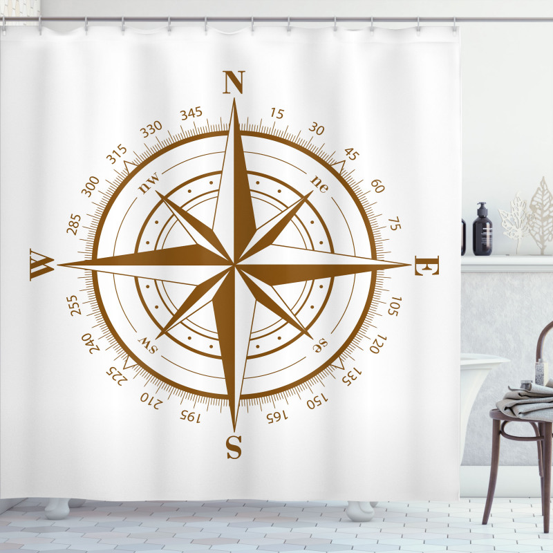 Brown Detailed Shower Curtain