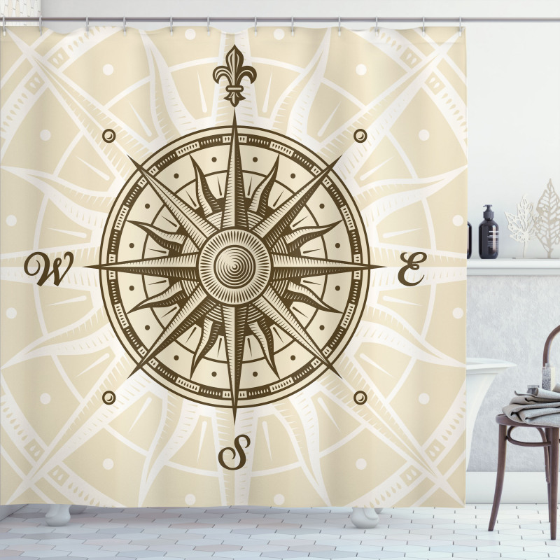 Sun Motifs Sepia Shower Curtain