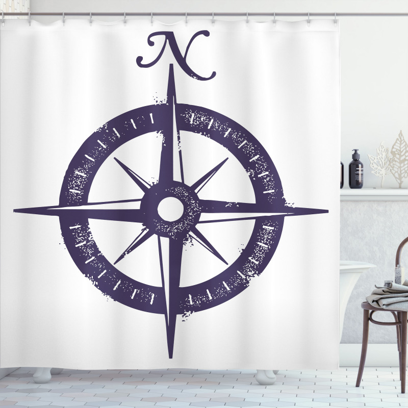 Sailing Navy Color Shower Curtain