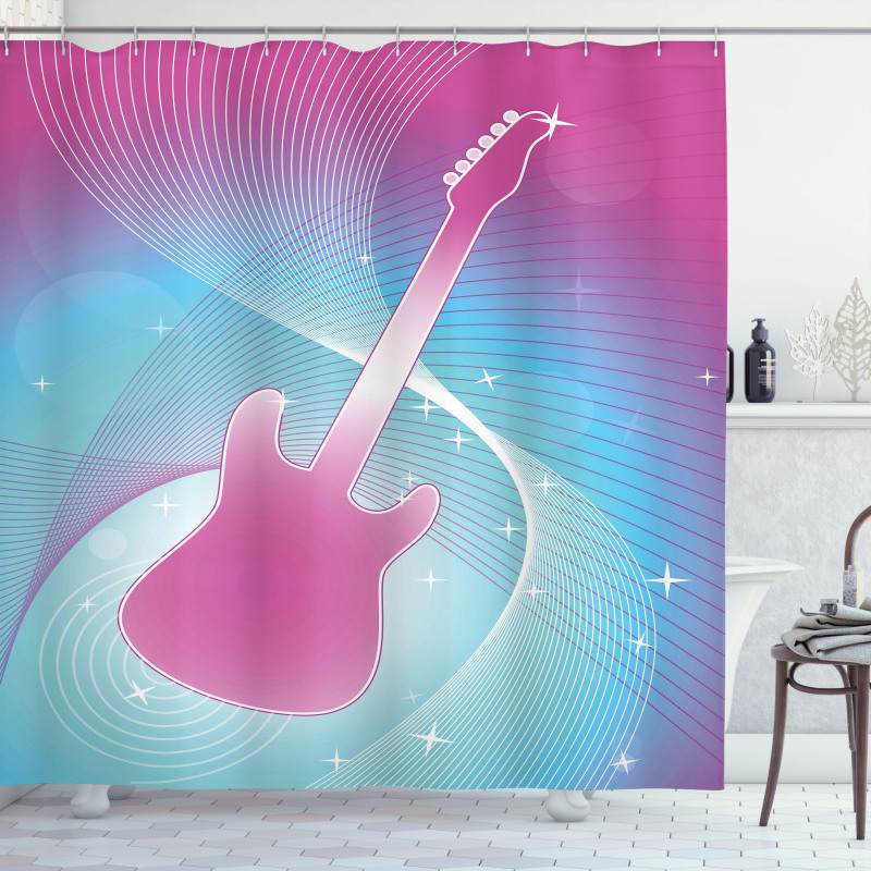 Guitar Music Vibrant Shower Curtain