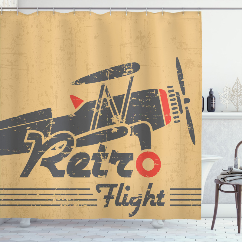 Retro Emblem Shower Curtain