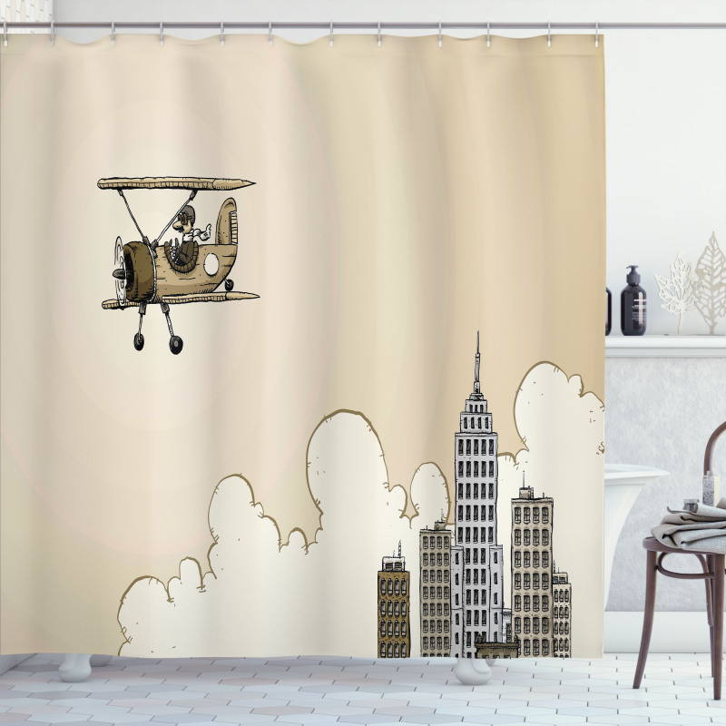 Cartoon Plane Shower Curtain