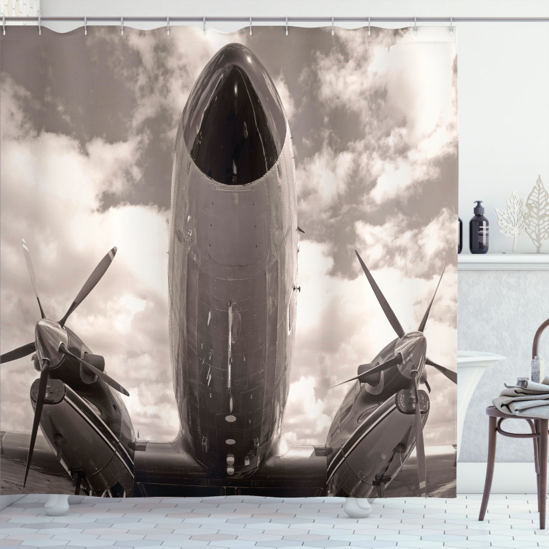 Turboprop Nose Shower Curtain