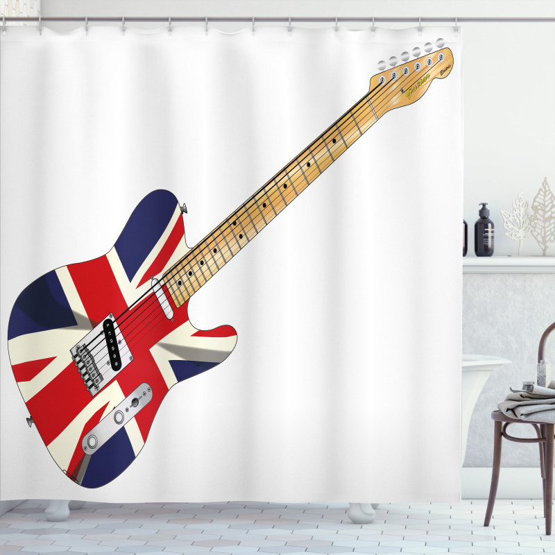 Electric Guitar Flag Shower Curtain
