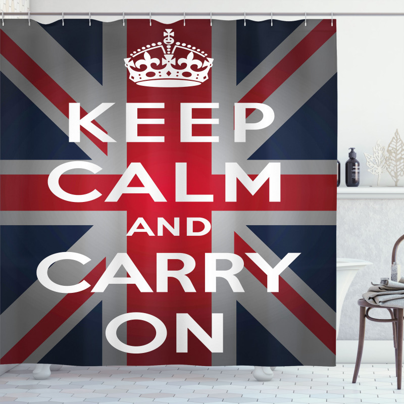 Words Crown UK Flag Shower Curtain