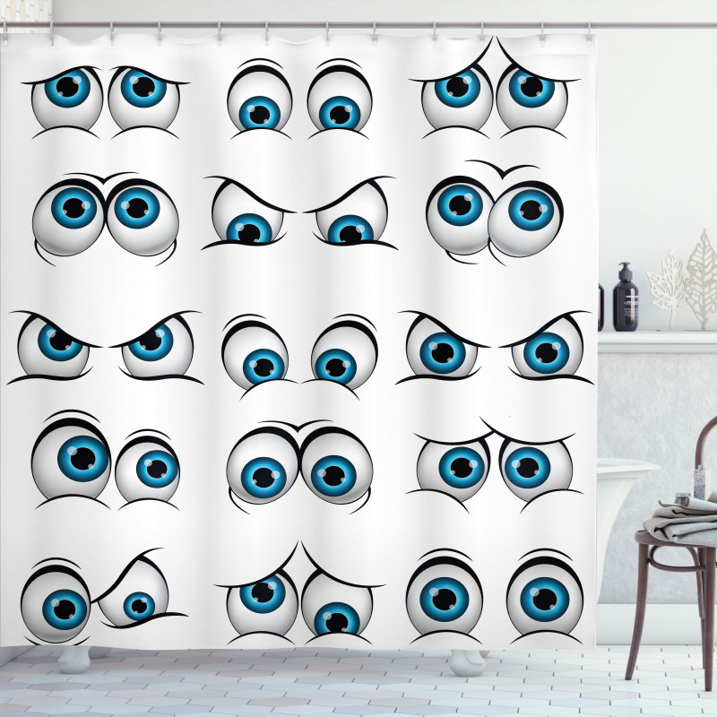 Cartoon Emoticons Funny Shower Curtain