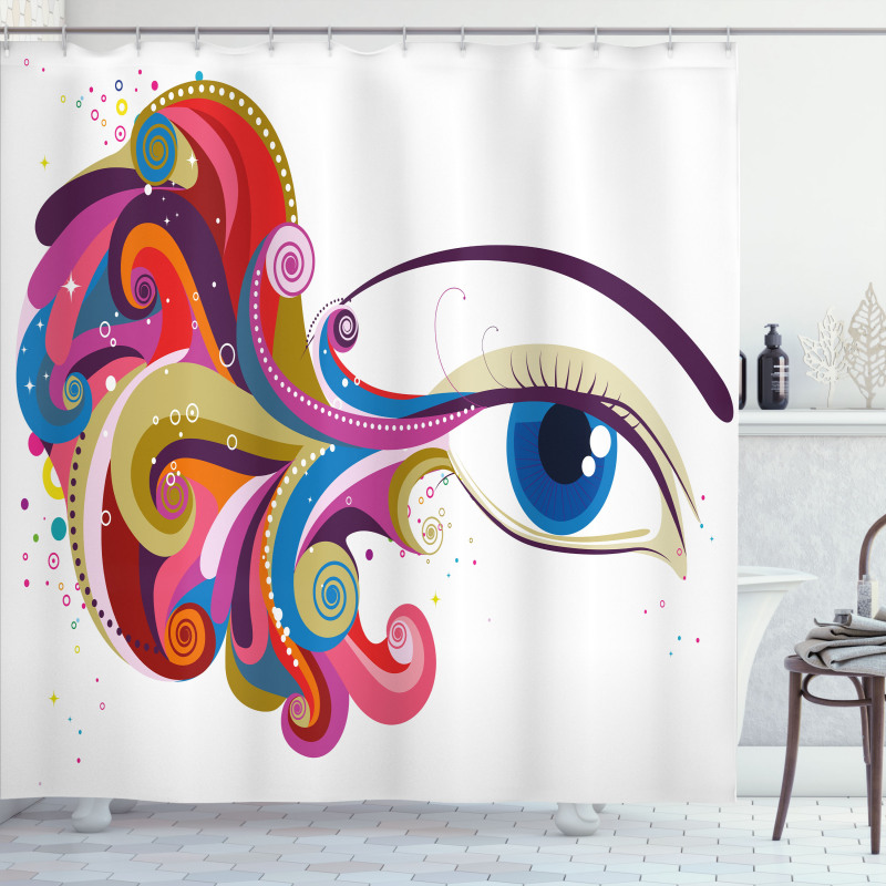 Woman's Eye Colorful Art Shower Curtain