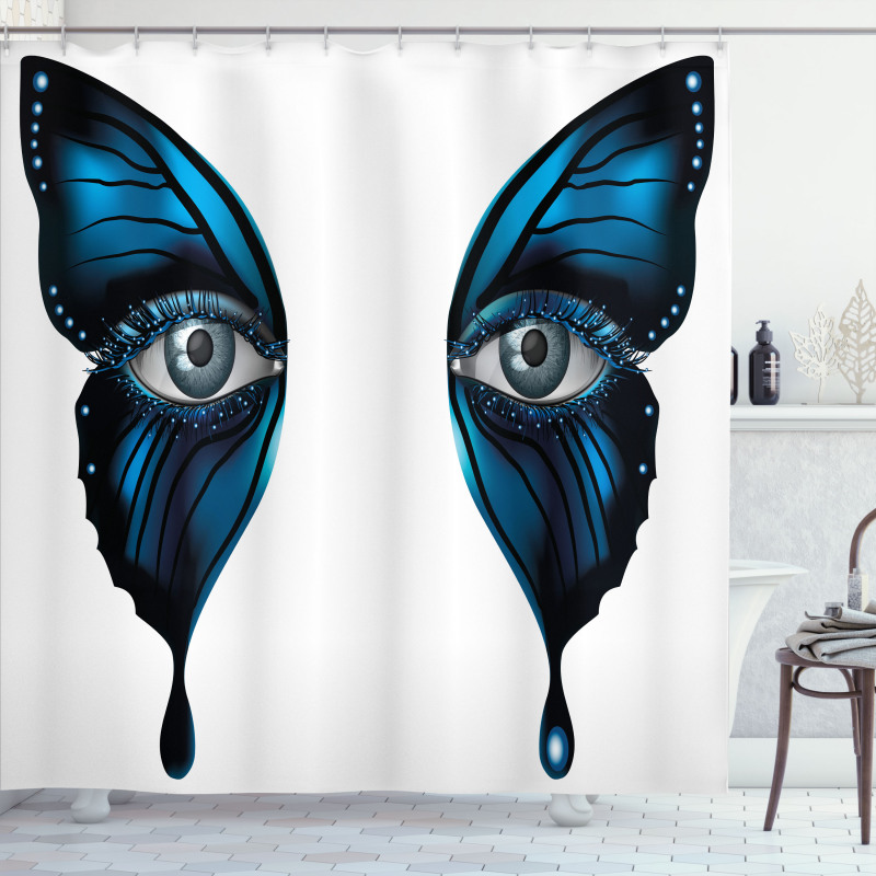 Realistic Female Butterfly Shower Curtain