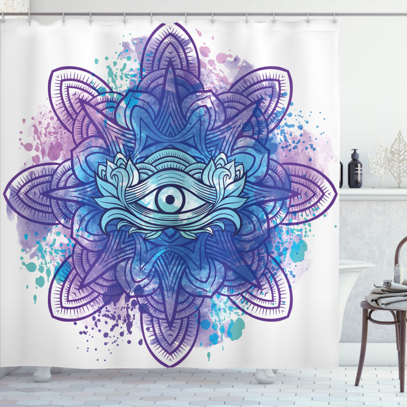 Third Eye Mandala Chakra Shower Curtain