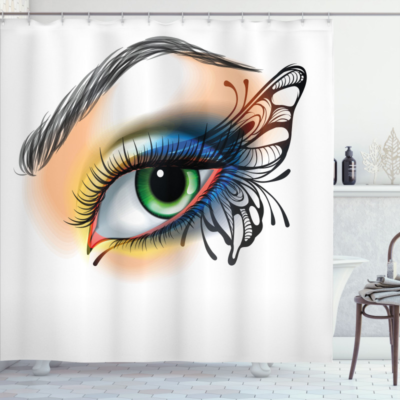 Fantasy Woman Make up Wing Shower Curtain