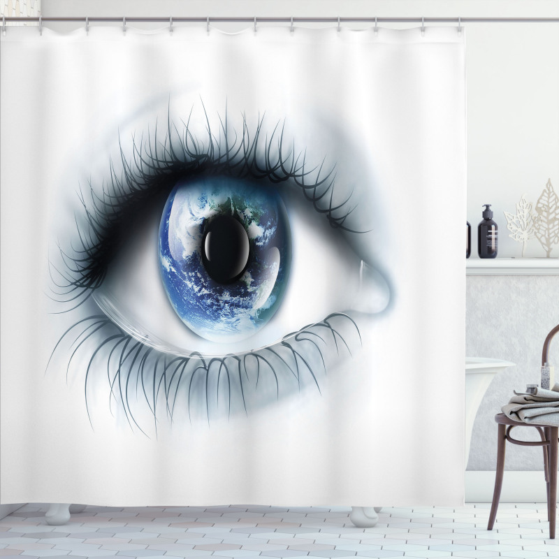 Planet Earth Reflection Shower Curtain