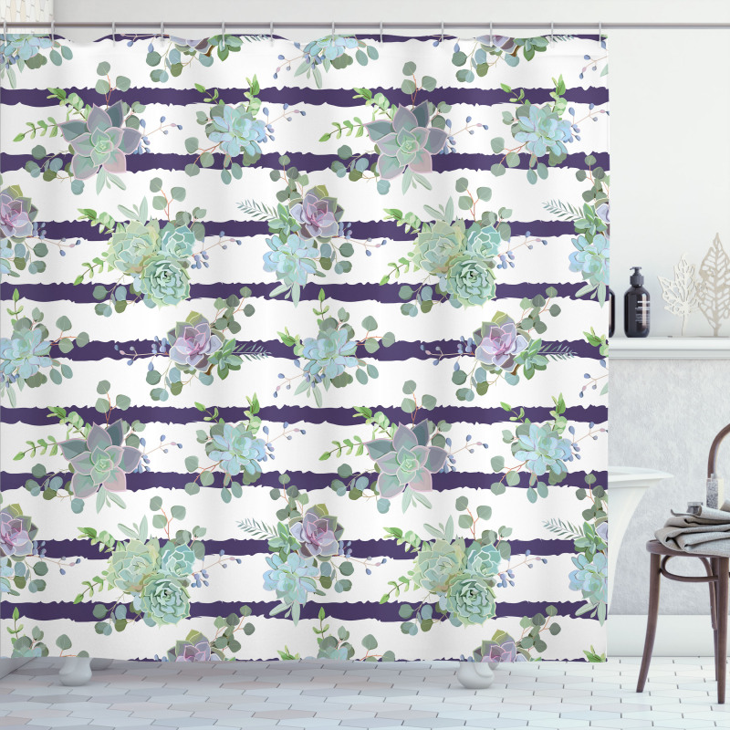 Natural Cactus Pattern Shower Curtain