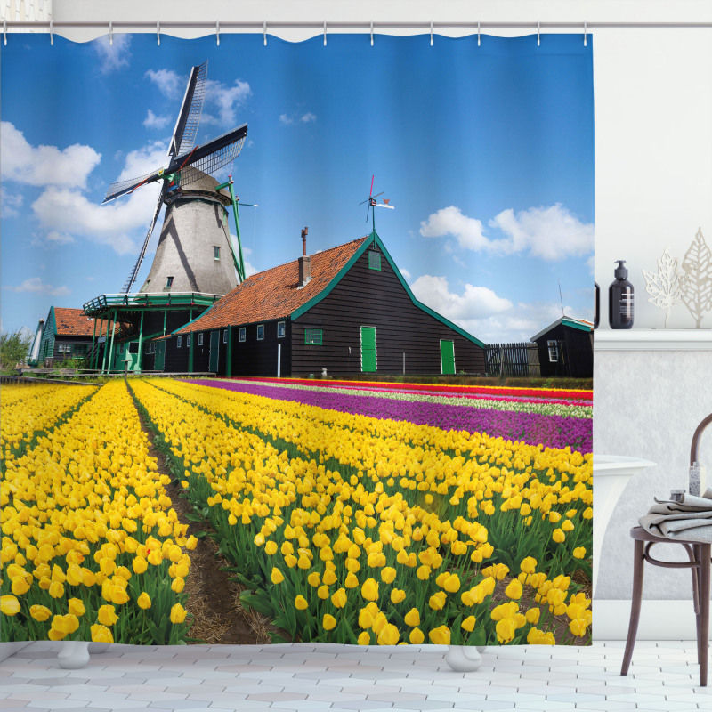 Dutch Tulips Country Shower Curtain