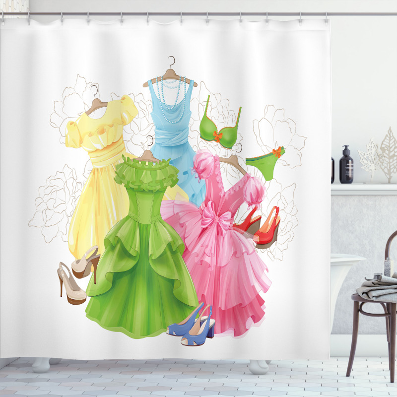 Girl Wardrobe Shower Curtain