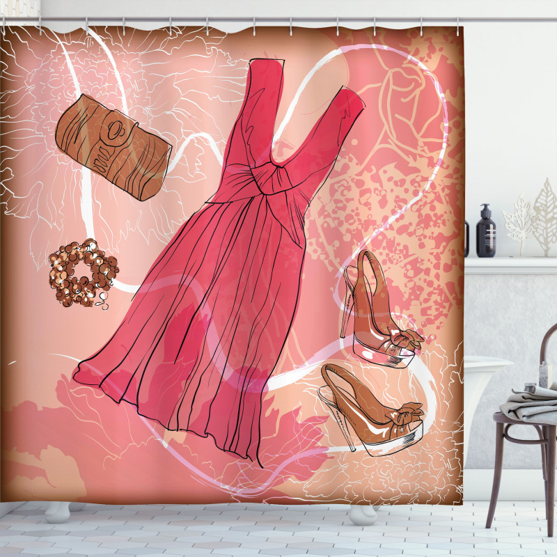 Floral Pink Shower Curtain