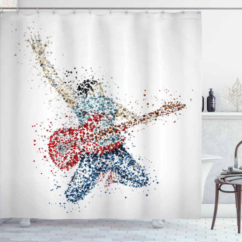 Guitarist Dots Shower Curtain