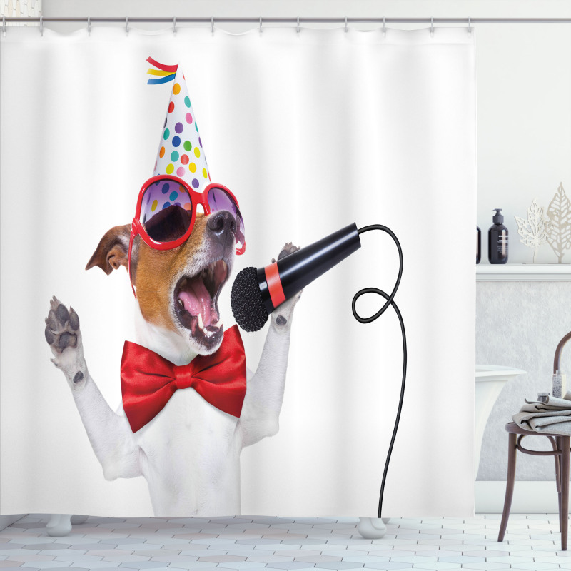Birthday Doggy Shower Curtain
