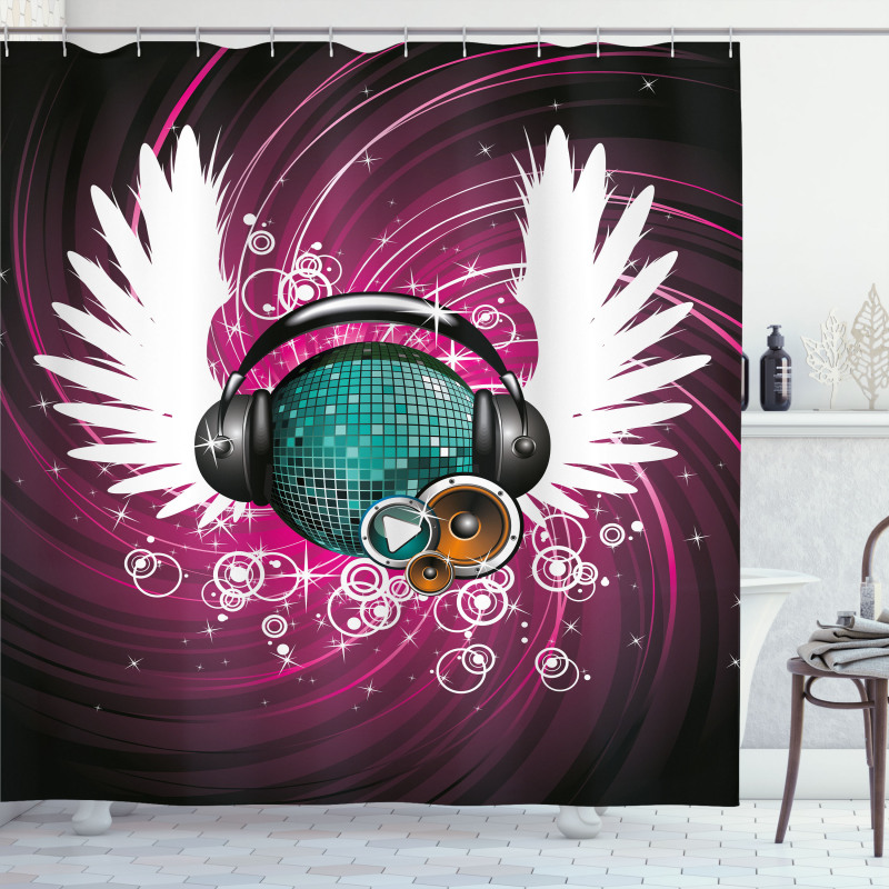 Disco Ball Music Shower Curtain