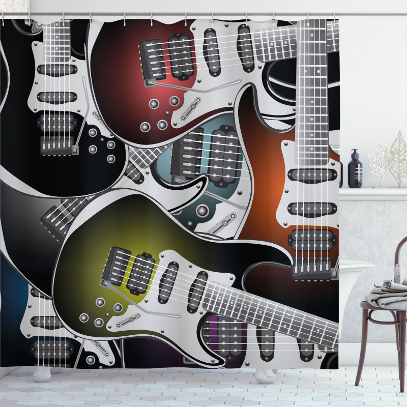 Colorful Guitars Shower Curtain