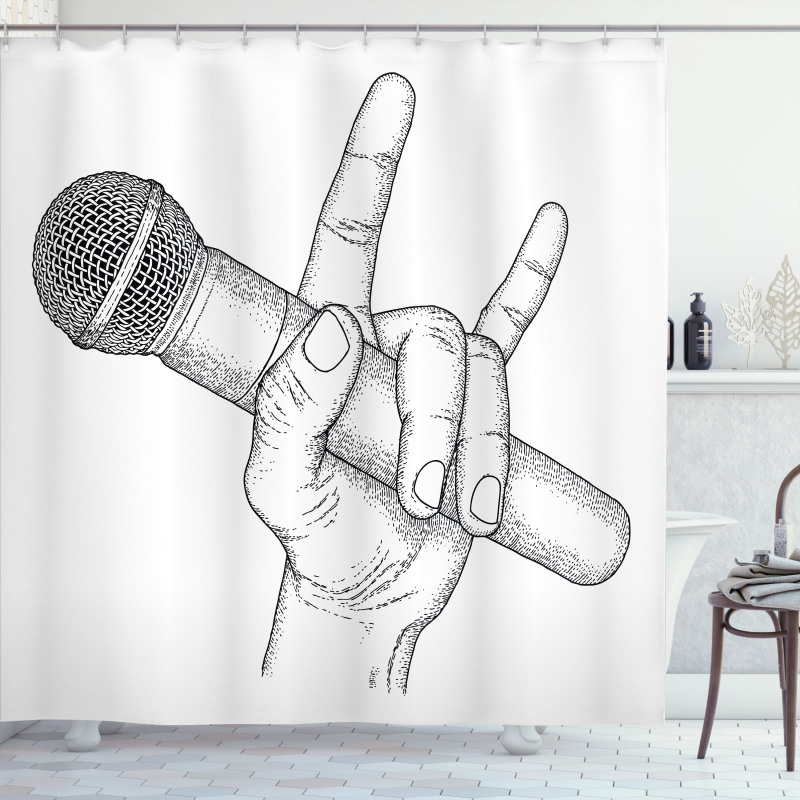 Rock High Sign Shower Curtain