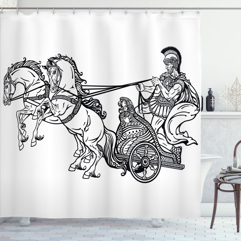 Warrior in a Chariot Shower Curtain