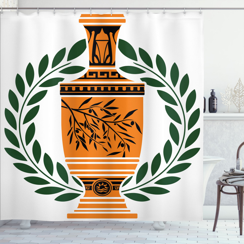 Greek Vase Laurel Shower Curtain