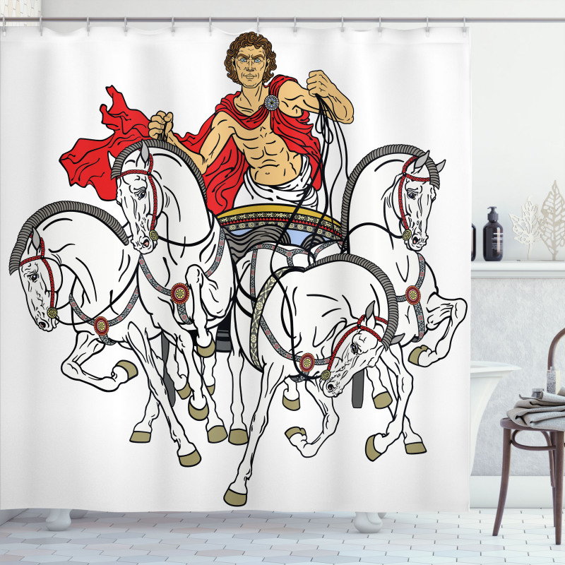 Hellenic Man Chariot Shower Curtain