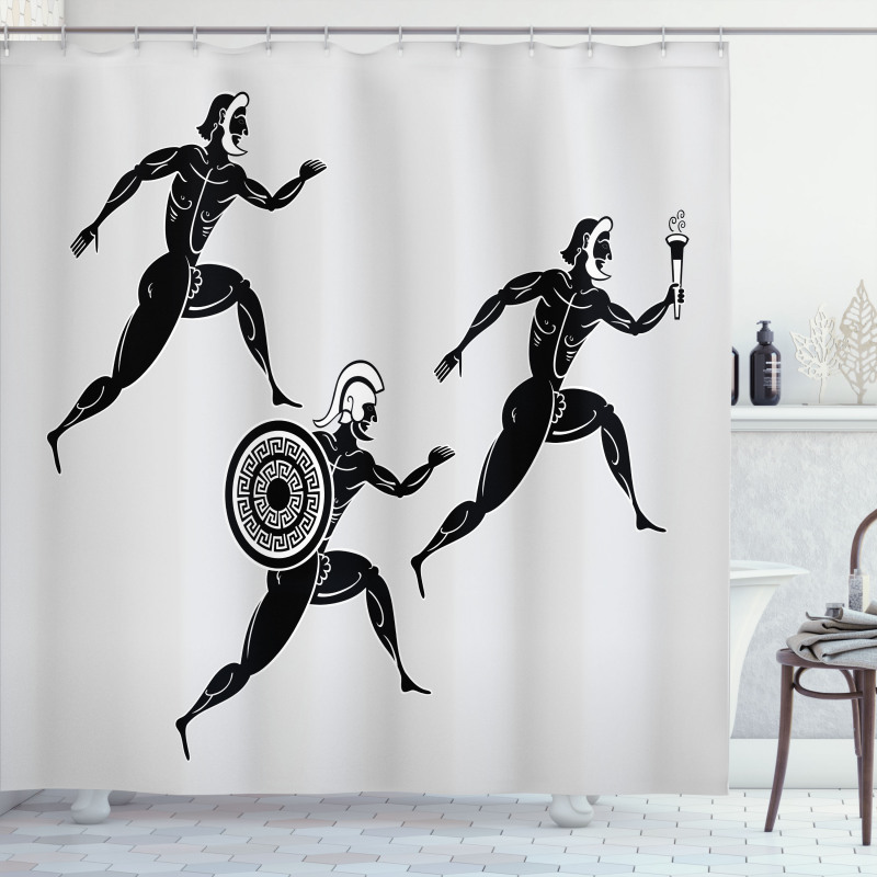 Spartan Runners Body Shower Curtain
