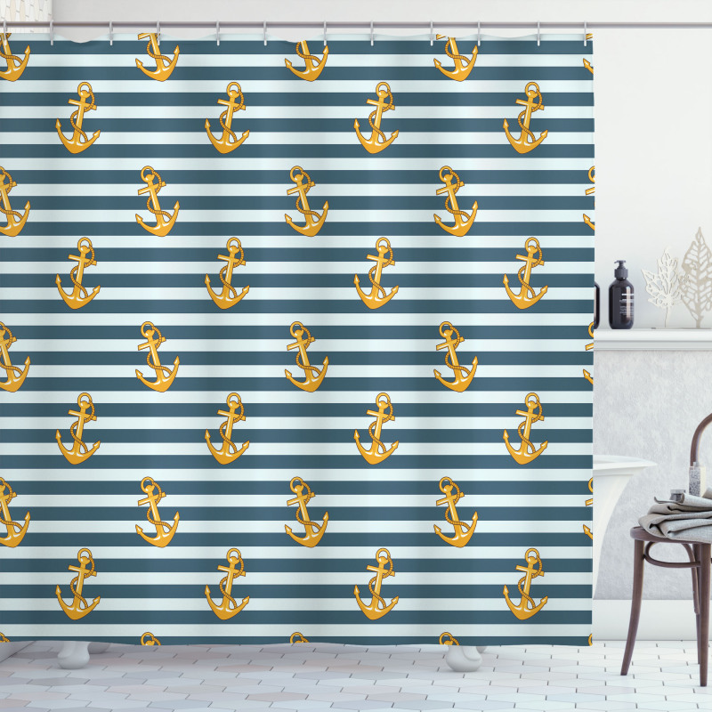 Vintage Anchors Shower Curtain