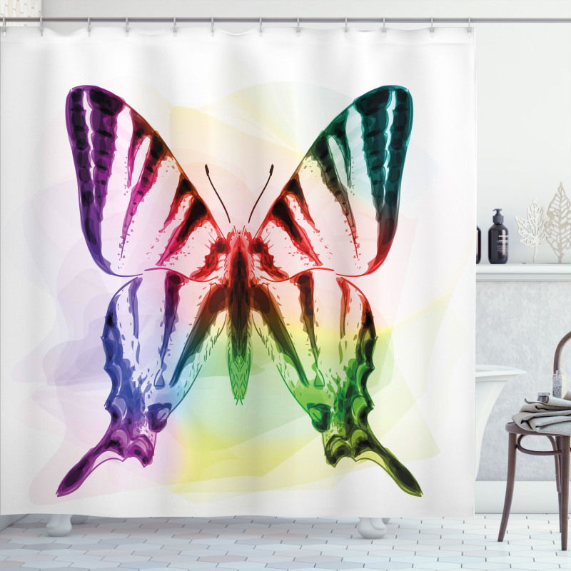 Butterfly Rainbow Shower Curtain