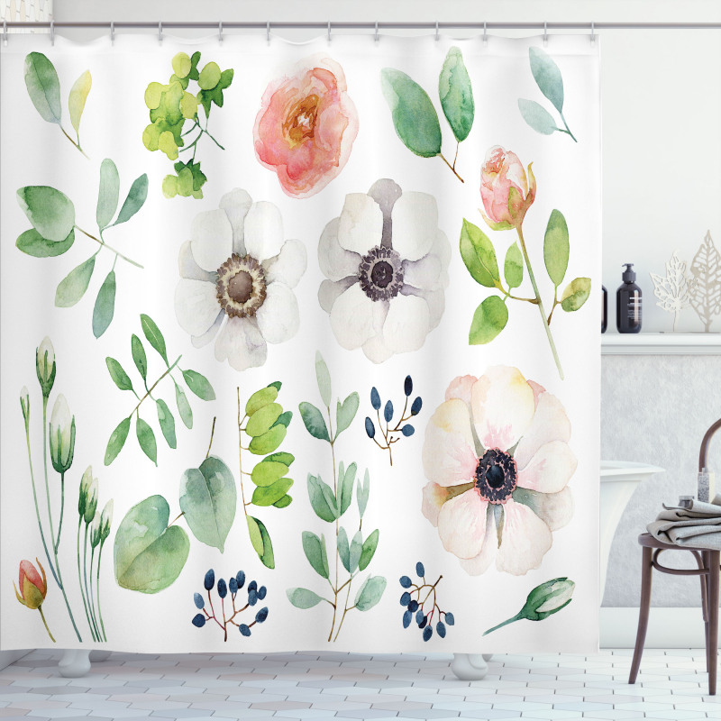 Floral Elements Shower Curtain