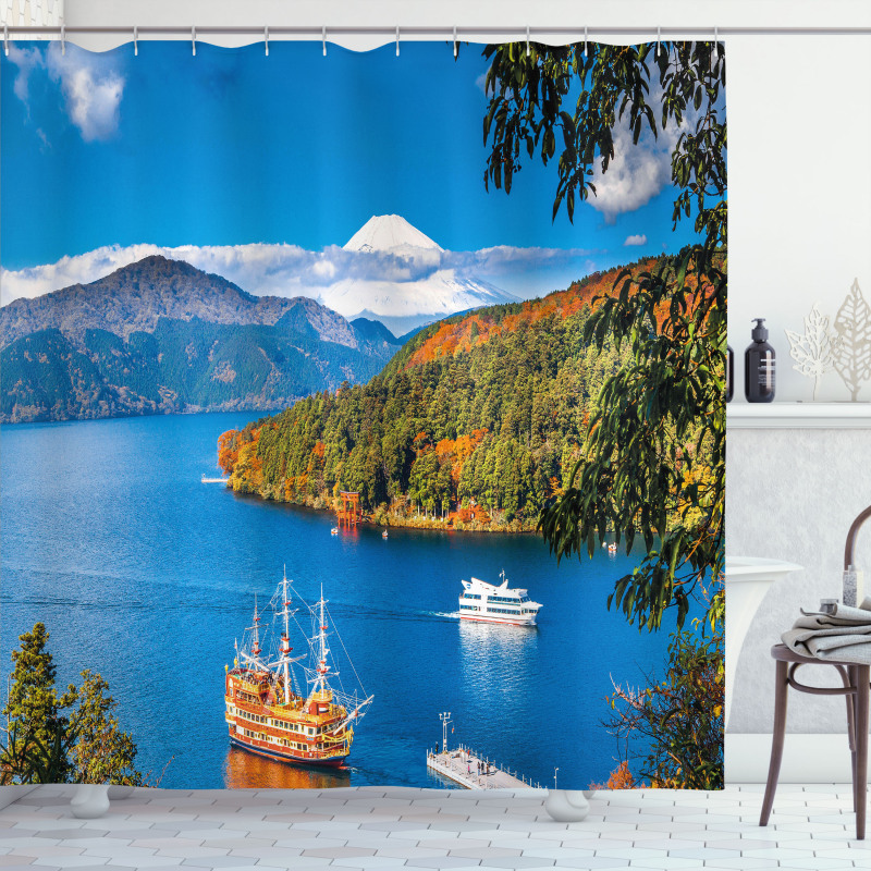 Lake Ashi in Japan Shower Curtain