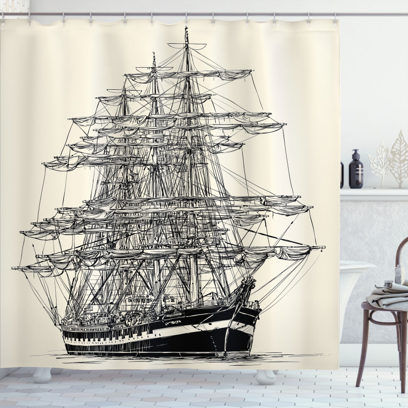Sail Boat Vintage Shower Curtain