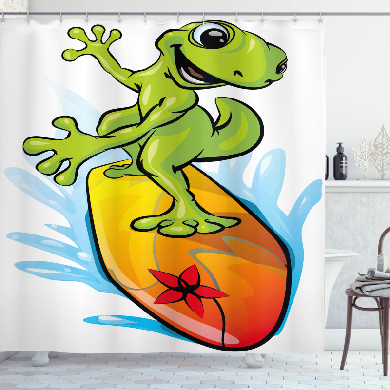 Gecko Surf Shower Curtain